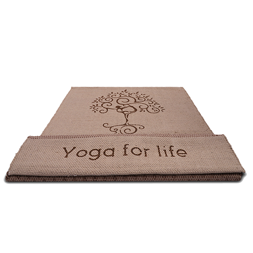 Premium Veerbhadrasana Cotton Yoga Mat by Arka  Non Slip - Washable -  Natural - 4mm Yoga Mat - Arka Cotton Yoga Mats